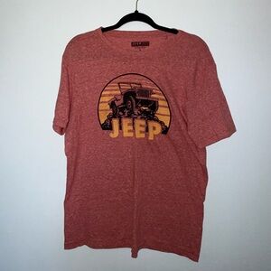 Jeep Red Short Sleeve Tee with Graphic Design
